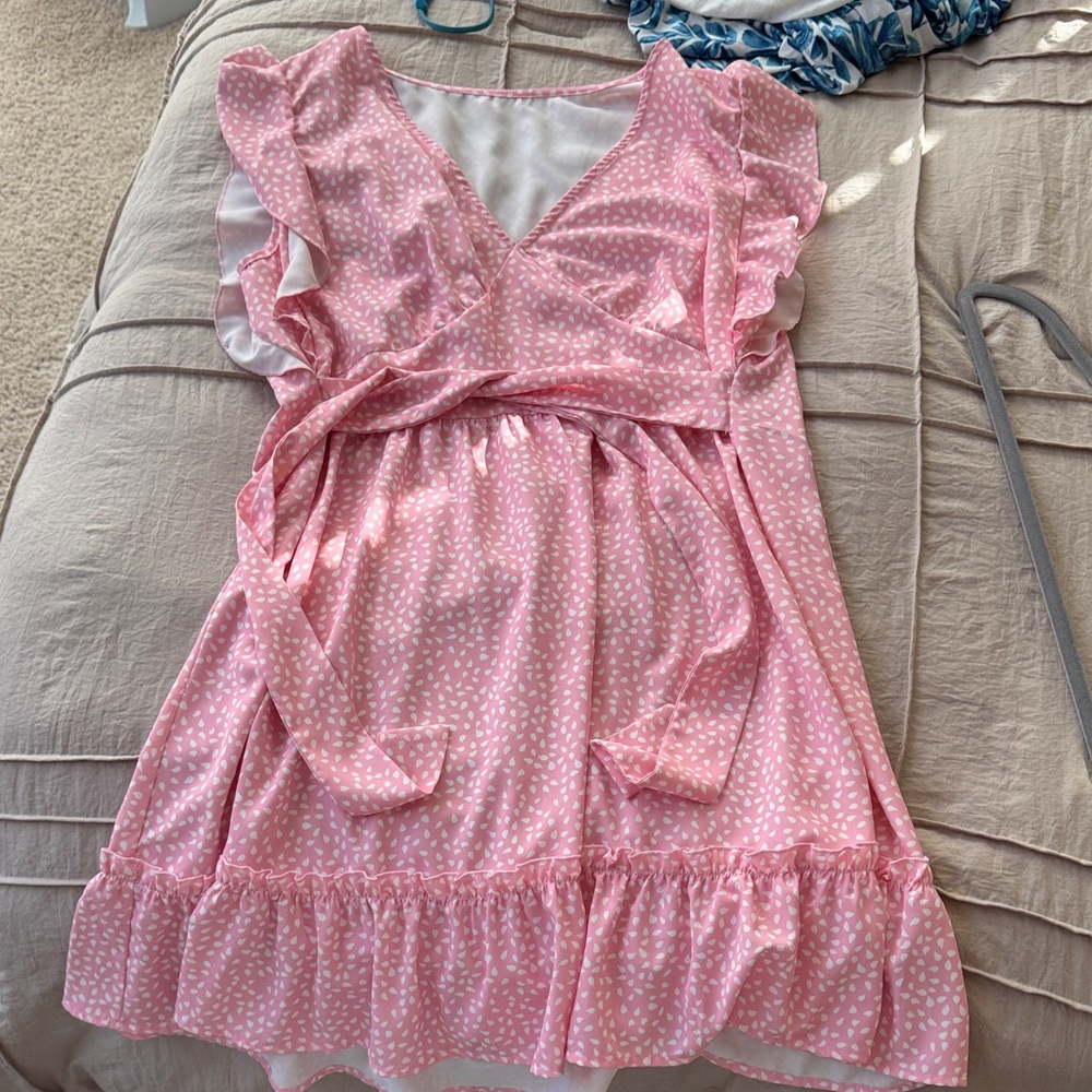 Amazon Pink Polka Dot Dress